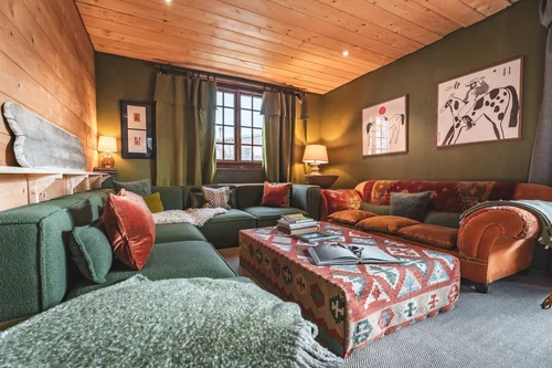 The Haberdashery living room at The Fat Fox Lodge
