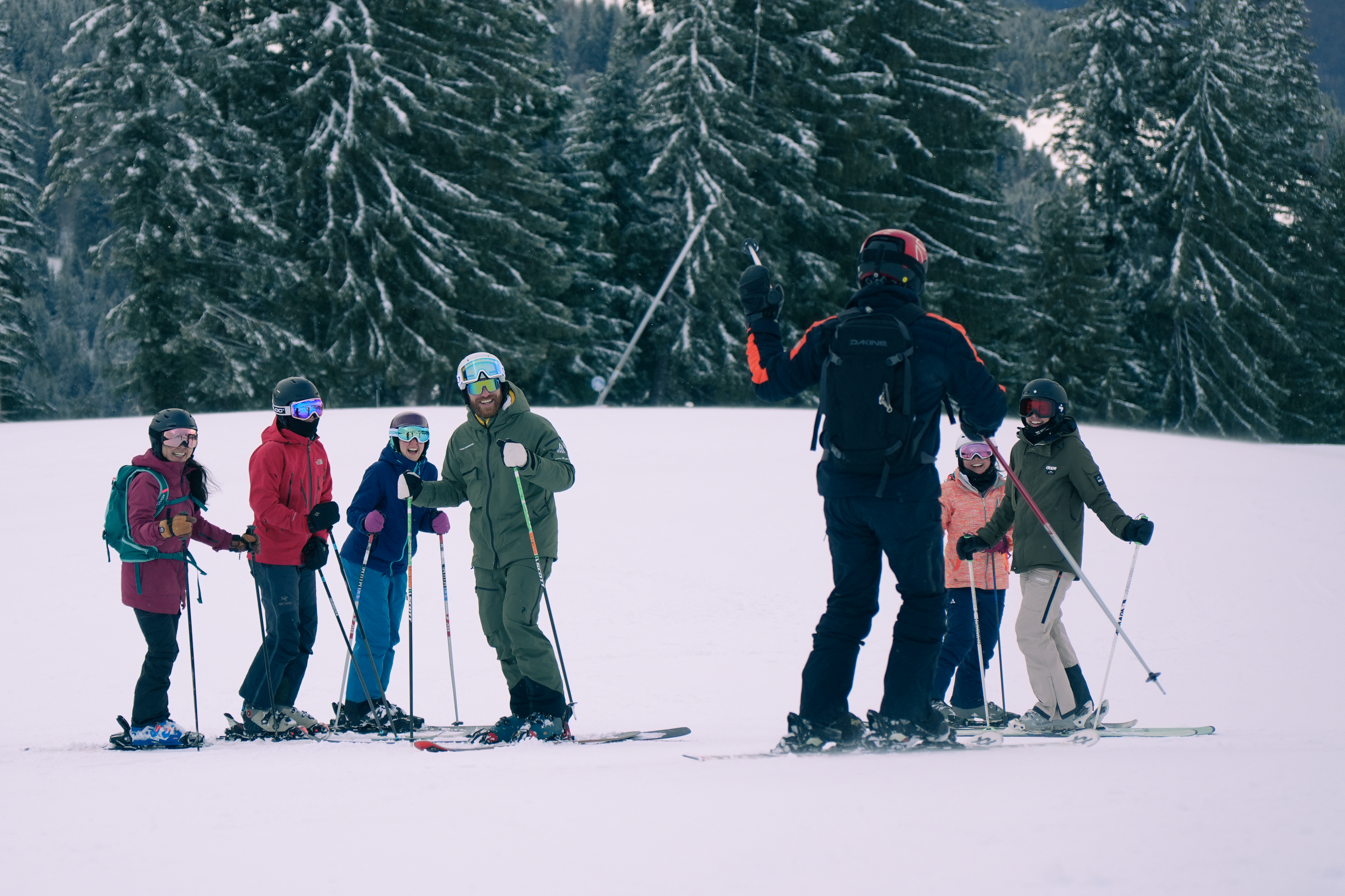 Peak Snowsports instructor on the mountain above Avoriaz